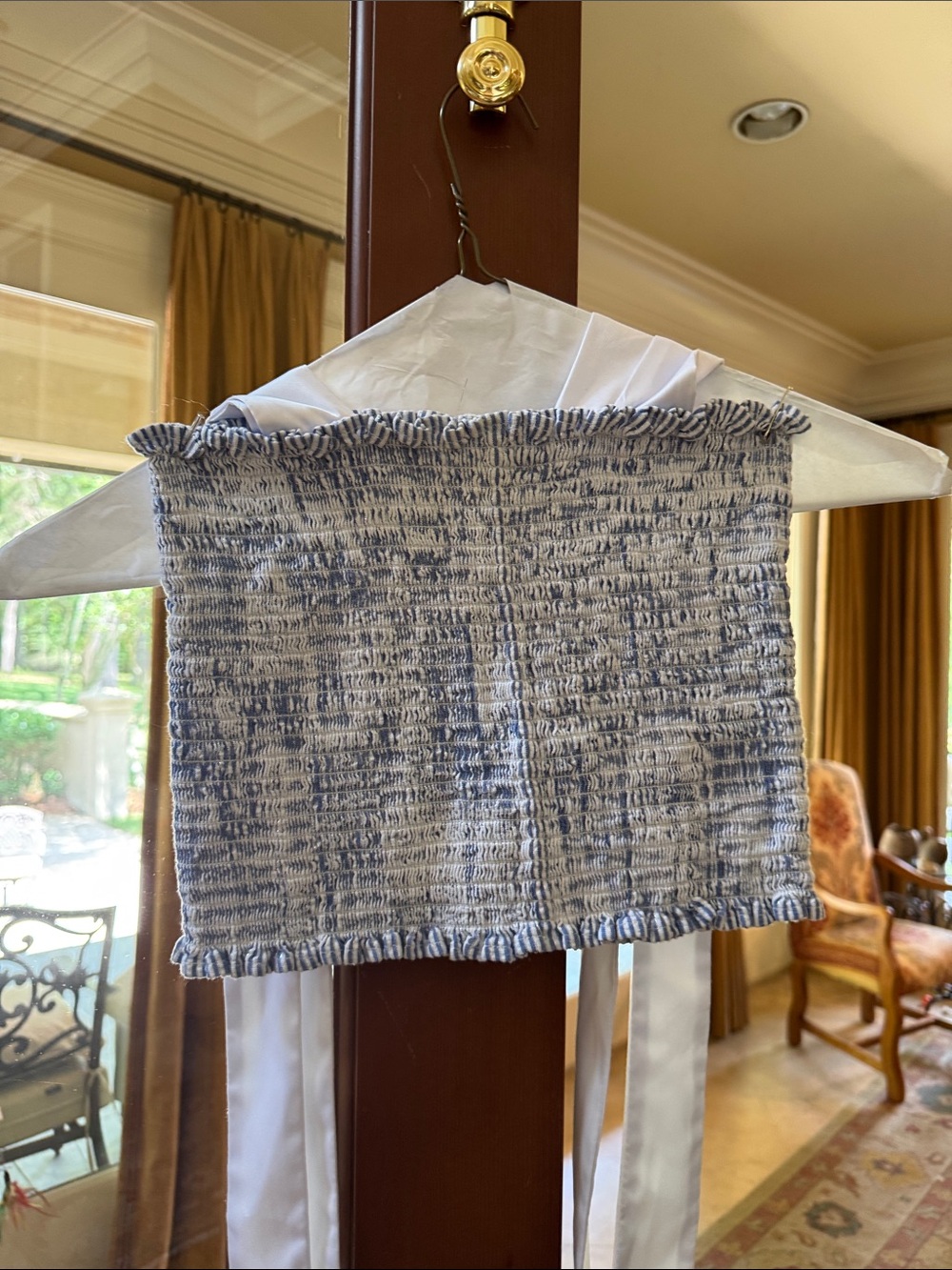 Koch Blue and White Striped Smocked set. - Picture 4 of 7